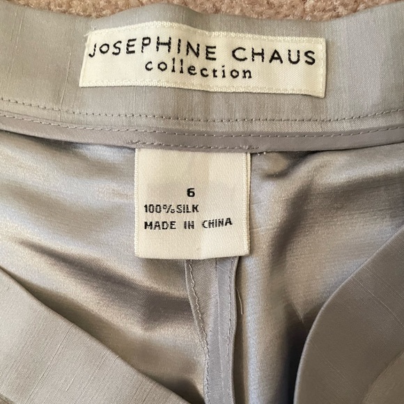 Josephine Chaus Collection Grey Dress Pants Size 6 100% Silk Zip/Button Closure - Picture 3 of 3
